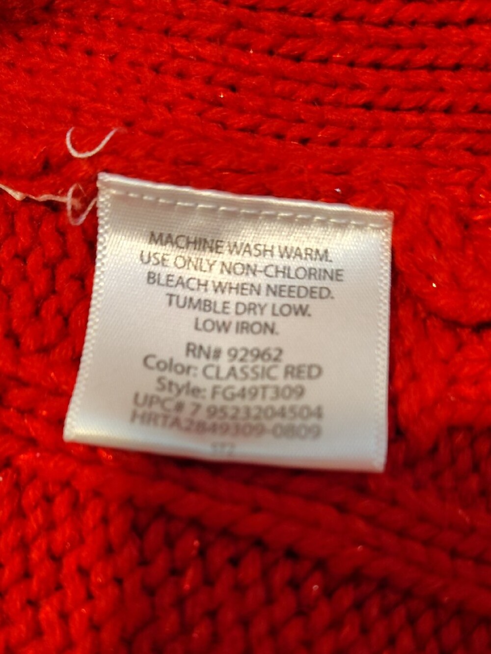 Faded Glory Red Hooded Cable-Knit Cardigan - Picture 4 of 6